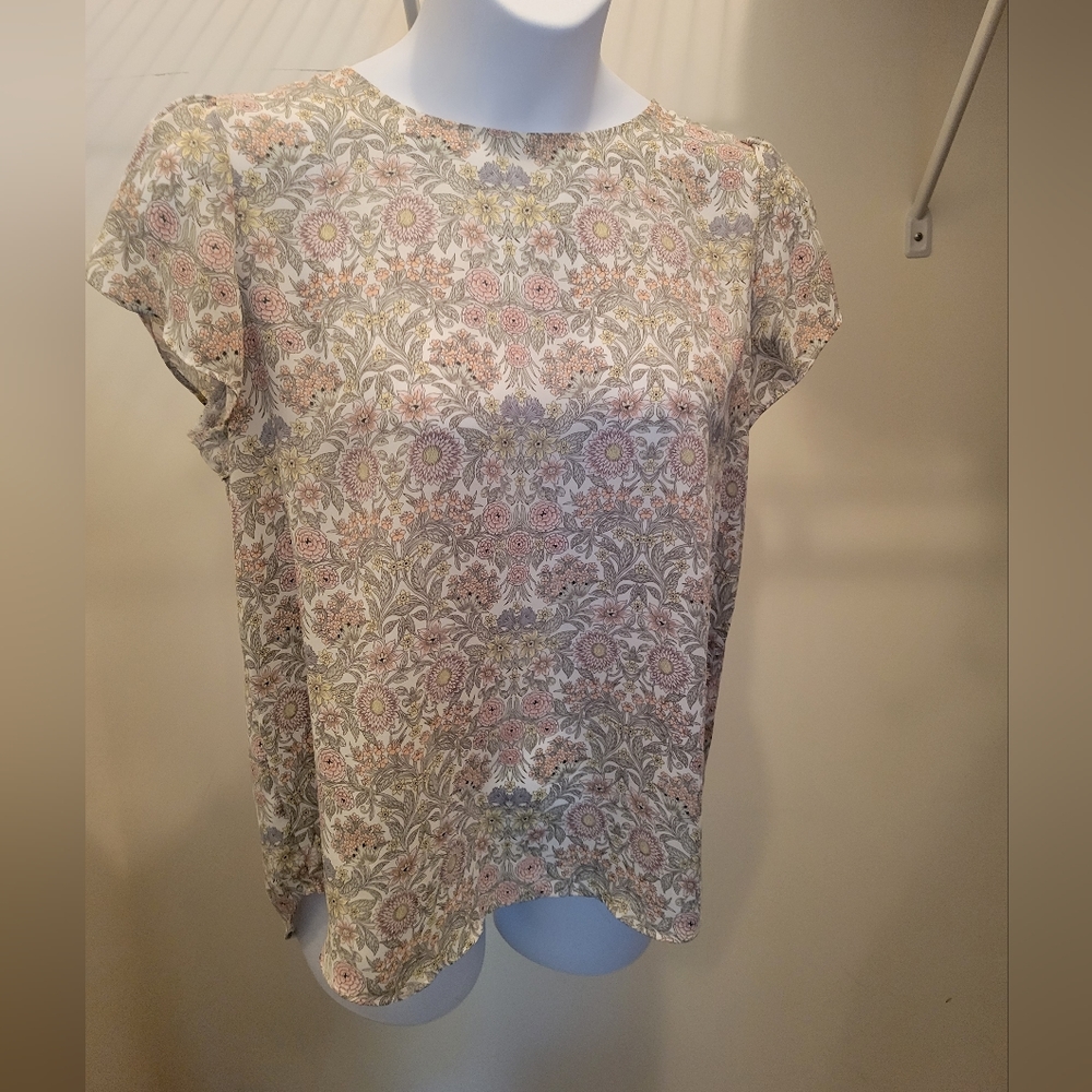Loft tulip sleeve floral blouse XL